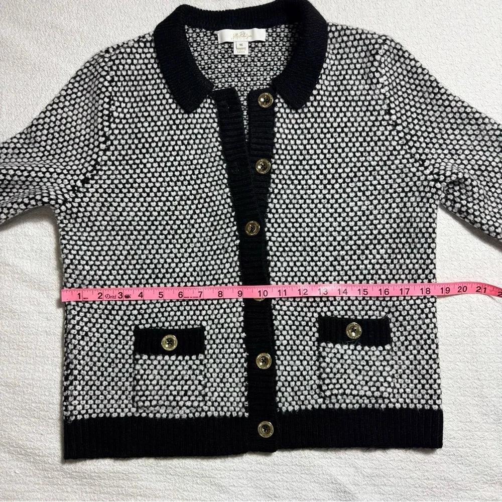 Lilly Pulitzer Cormac Sweater Set Black and White Cardigan Matching Tank Size M - Picture 6 of 12